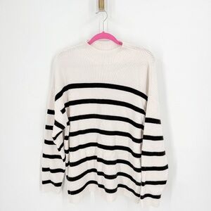 Mango Classic Striped Sweater in Black and Cream